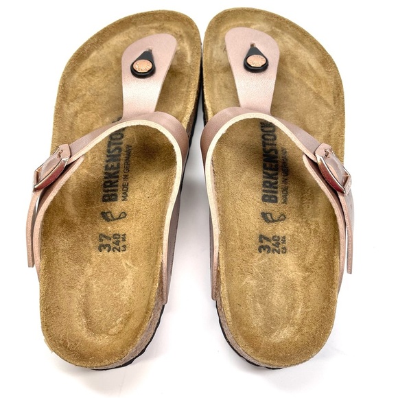 NWOT Birkenstock Sandals Women's Size 6-6.5 EU 37 Copper‎ Gizeh Birko Flor - Picture 7 of 11